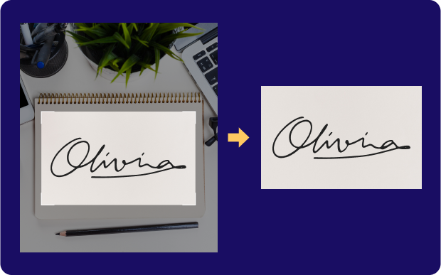 Take a photo of your handwritten signature