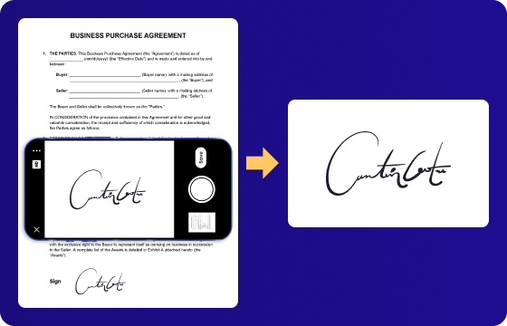 Digitalize a assinatura